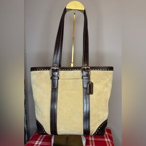 Coach Hampton Suede Leather Tan Tote 2008